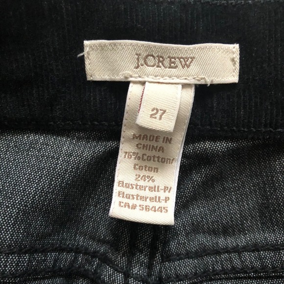 J Crew High Rise Skinny Cords Corduroy Pants Black Stretch Cotton Blend Sz 27 - Picture 4 of 9
